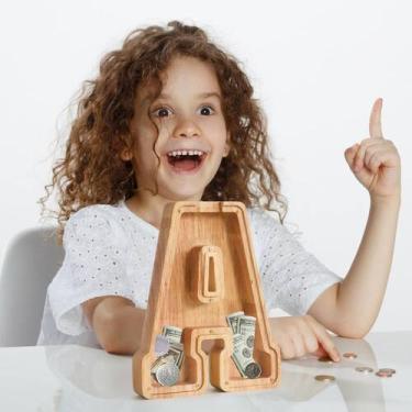 Imagem de Alfabeto personalizado de madeira Piggy Bank PrimRend A Kids 23cm