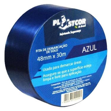 Imagem de Fita De Demarcação 48mm X 30 Metros Azul - 700.01512 - Plastcor Fita Demarcacao Azul 48...