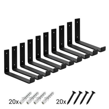 Imagem de Kit 10 Suporte Mão Francesa Invertida 20cm Estilo Industrial - Bella D