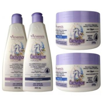 Imagem de Kit Arvensis Cachinhos Shampoo Condicionador 2 Creme 2x1