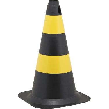 Imagem de Cone sinalização 50cm preto/amararelo polietileno - Vonder