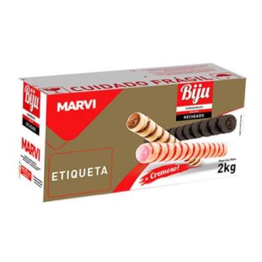 Imagem de Canudo Biju Wafer Recheado Chocolate Marvi 2kg