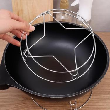 Imagem de Prateleira redonda prateada e rack de resfriamento, tripé de panela de aço inoxidável, adequado para panelas de panela de pressão