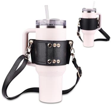 Imagem de Suporte de copo com alça para Stanley, suporte de garrafa de água para Stanley 1,134 g e copo de 850 g com alça acessórios de copo modernos simples alça ajustável para caminhadas