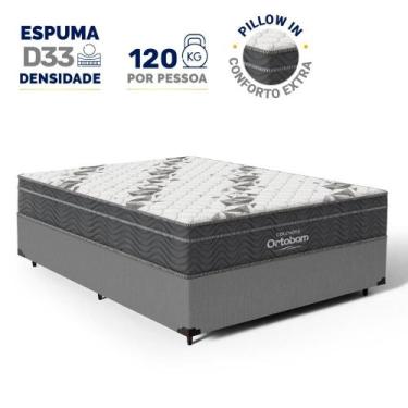 Imagem de Cama Box com Colchão de Espuma D33 Ortobom Airtech Ortopillow 100 Casa