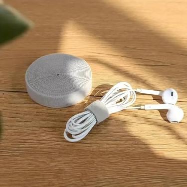 Imagem de 1 rolo extralongo com alça branca de gancho e laço de 395 cm – Fita de nylon autoadesiva rasgável – Versátil para armazenamento de cabos, amarração de plantas e organização multiuso