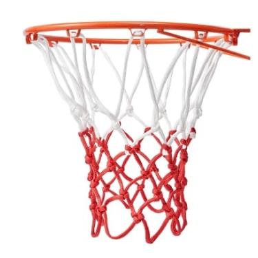 Imagem de Rede de basquete resistente – para redes de substituição internas e externas e cestas de basquete padrão de 12 anéis, design anti-chicote