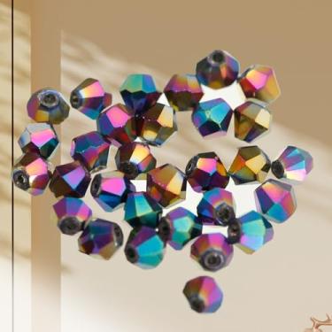 Imagem de Miçanga de bicone colorida para colar, acessórios faça você mesmo, espaçador solto facetado, contas de artesanato no atacado, colorido, cerca de 95-100 peças