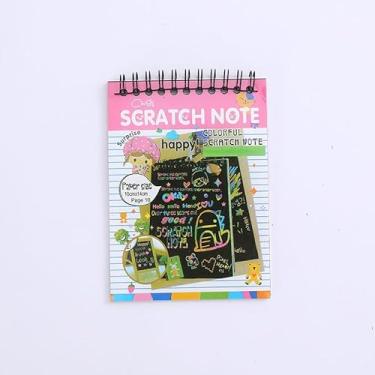 Imagem de Presente artesanal de papel de rascunho rosa: 1 pacote de cadernos arco-íris para jogos de festa de aniversário