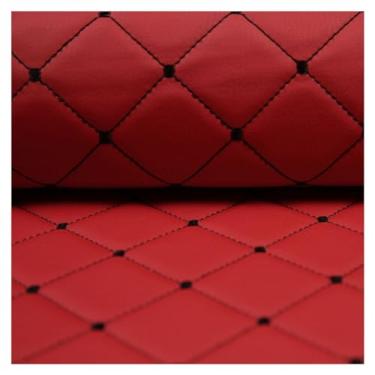 Imagem de Couro sintético acolchoado couro sintético diamante canelado, assento de carro, tecido de estofamento de veículo, tecido de couro sintético preto para carro, barco (cor: roxo. Tamanho: 1,4 x 1 m/55,1