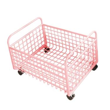 Imagem de MotiveTech Carrinho Organizador de Arquivos com Rodas para Uso Sob a Mesa, Cesto de Armazenamento Doméstico para Livros, Revistas, Materiais de Construção, 38cm X 25cm X 26cm