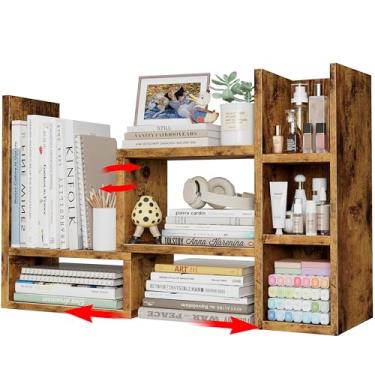 Imagem de NUTIKAS Prateleiras de mesa organizador de mesa - Organização rústica de escritório para organizadores de mesa e acessórios de canto prateleiras de mesa pequenas decorações para escritório