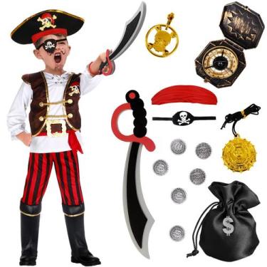 Imagem de Conjunto de fantasias G.C Pirate para crianças de 3 a 4 anos