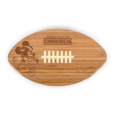 Imagem de PICNIC TIME NFL Washington Commanders Mickey Mouse Touchdown! Tábua de queijo de futebol, tábua de charcutaria, travessa de servir, tábua de corte de madeira, (bambu)