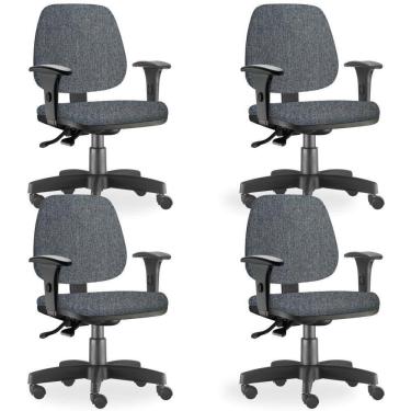 Imagem de Kit 04 Cadeiras De Escritório Giratória Job L02 Chumbo