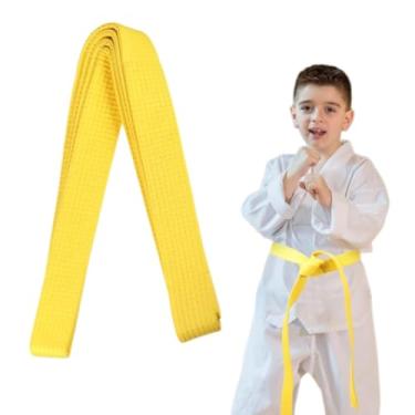 Imagem de 1 cinto de artes marciais amarelas de 220 cm, cinto de uniforme profissional de karatê judô taekwondo