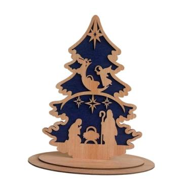 Imagem de UGPLM Enfeite de Natal para Mesa, Árvore de Natal, Placa Decorativa de Madeira para Lareira, Festa de Ano, Decoração de Casa, Style C