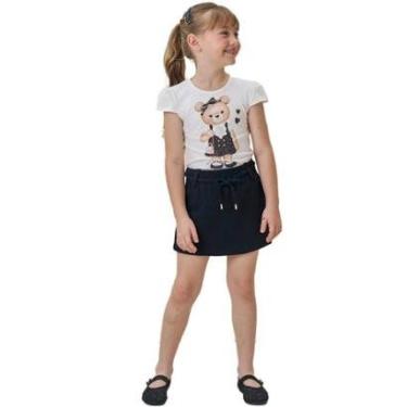 Imagem de CONJUNTO INFANTIL BLUSA COTTON URSINHA SHORT-SAIA MOLEVISCO-Feminino