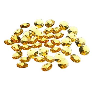 Imagem de Contas octógono de cristal, pacote com 40, 14 mm, peças de prismas, contas penduradas, lâmpada faça você mesmo para decoração de artesanato, dourado