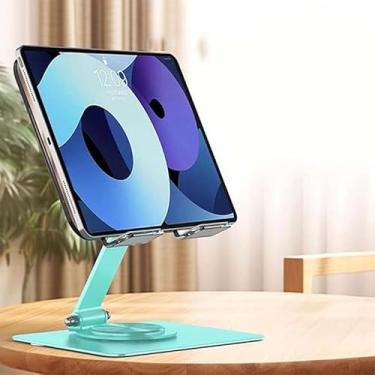 Imagem de Suporte de tablet dobrável para iPad, suporte de monitor portátil, suporte de base de mesa compatível com iPad Pro/Air/Mini/Samsung Galaxy Tab/telefones