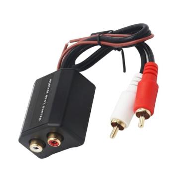 Imagem de Isolador de ruído para sistema estéreo doméstico, isolador de circuito de aterramento estéreo RCA, redutor de filtro de ruído para som de carro, estéreo doméstico, 2 canais