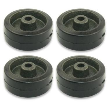 Imagem de Kit Roda 312 Ferro c/ Borracha 150kg para Móveis (4 un) - Schioppa