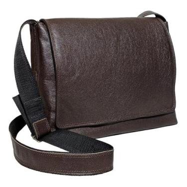 Imagem de Bolsa Masculina Carteiro Transversal Pasta Executiva Em Couro Porta No