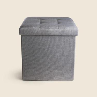 Imagem de Puff Baú Veludo P Palha - ACASA