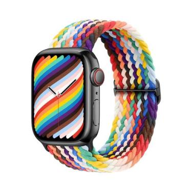 Imagem de Pulseira De Elástico Trançado Solo Loop Para Apple Watch De 45mm 44mm 