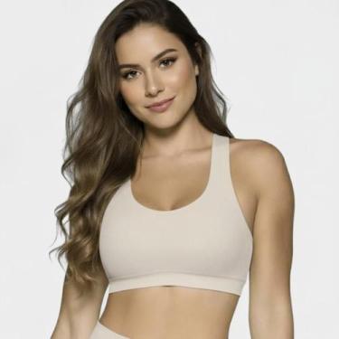 Imagem de Top Selene Seamless Sem Bojo Feminino - Bege, G