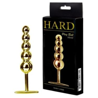 Imagem de Plug Ball 5 Esferas Em Metal Hard Penetração Sensações Progressivas Premium CSA124 (DOURADO)