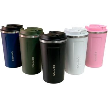 Imagem de Copo Térmico Cafe Cerveja Com Tampa Aço Inoxidável Anti-vazamento 500ml Cor:Rosa Beba seu cafe quentinho com nosso produto Leo top store