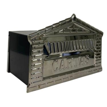 Imagem de Caixa De Correios Tijolinho Frente E Tampa Traseira Inox Pequena 12x25x12cm Cromado