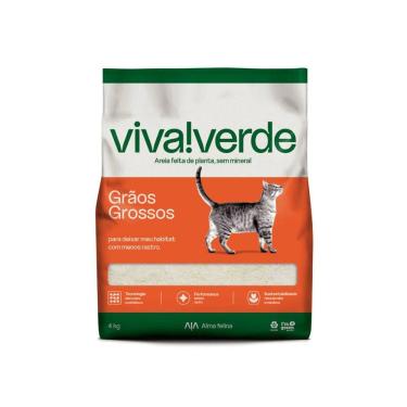 Imagem de Areia Higiênica Viva Verde Grãos Grossos Gatos 4kg