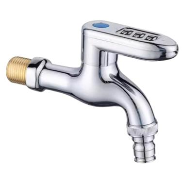 Imagem de Fenteer de água para máquina de lavar roupa em liga metálica, com interruptor e alta vazão, ideal para piscinas em ambientes internos e externos.