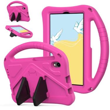 Imagem de Kwamaz Capa para tablet Onn 7 polegadas geração 4 (2024) modelo 100135924, capa infantil EVA à prova de choque com alça de suporte para Walmart Surf Onn Tablet capa de 7 polegadas, rosa