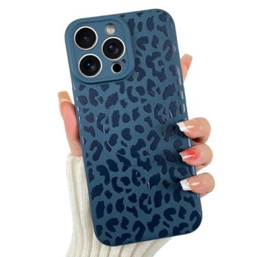 Imagem de OOK Capa magnética para iPhone 16 Pro, estampa fofa de leopardo azul de silicone, compatível com MagSafe Cheetah Print proteção para câmera à prova de choque fina capa de telefone para 6,3 polegadas