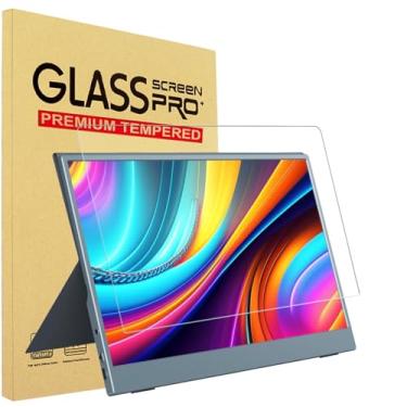 Imagem de YINOVEEN Protetor de tela de vidro temperado de 15,6 polegadas para monitor portátil ARZOPA/MNN/KYY/VILVA/ASUS/FANGOR/ViewSonic/QQH, dureza 9H, sem bolhas