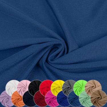 Imagem de Tecido de nylon elastano, 80% nylon, 20% elastano, tecido de lycra, roupa de banho, tecido esportivo elástico em 4 direções, dança, ioga (azul, 2 jardas)
