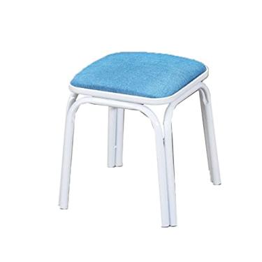 Imagem de ZABEES Banqueta moderna de metal para descanso de pés, banquinho alto, banquinho pequeno para entrada de adultos, banco de troca de sapatos para sala de estar, assento acolchoado