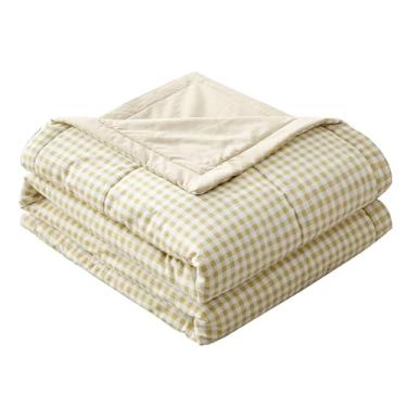 Imagem de Cobertor de cama de algodão refrescante, edredom térmico, dupla face, efeito frio, cobertor de fibra macia, reversível, colcha macia para o verão, ar-condicionado, colcha