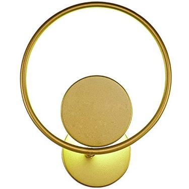 Imagem de HGKGJGJGJF l Luz - Lâmpada de LED Moderna Luminária Redonda de Metal 7W Não Regulável l Luz Interior Dourado Superfície Polida Minimalista Montagem em L Compatível com Quarto e Corredor, l l
