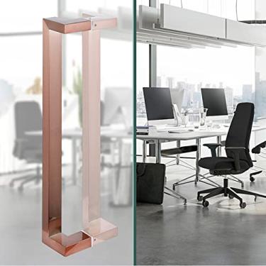 Imagem de Puxador de porta de aço sólido resistente, alça quadrada de superfície polida lisa, maçaneta de vidro de chuveiro antiferrugem, portas internas e externas/ouro rosa/120 cm (47 polegadas) (ouro rosa
