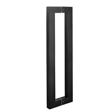 Imagem de STXYANGV Maçaneta de porta deslizante de aço inoxidável, maçaneta deslizante para banheiro, celeiro, hotel, shopping, acabamento escovado fosco (cor: preto, tamanho: 60 cm)