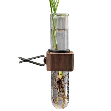 Imagem de Suporte de planta de ventilação de carro – Suporte de planta com clipe de ventilação para vaso de carro | Decoração automotiva estética de madeira para caminhões, sedãs, veículos, trailers