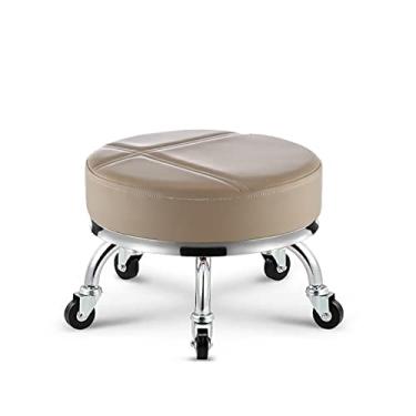 Imagem de BSNANCA Banqueta de selim banquinho pequeno banquinho com 5 rodas moderno banquinho de assento baixo para escritório em casa homens mulheres loja (D) (D) (C)