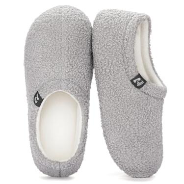 Imagem de RockDove Pantufa feminina de lã fechada nas costas, Cinza claro, 11-12