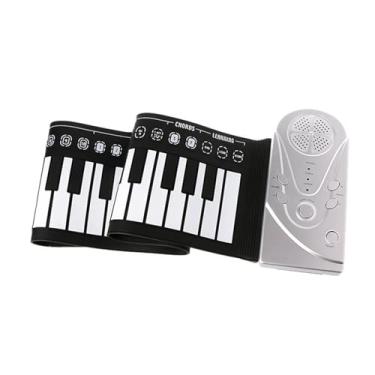 Imagem de 49-Key Roll Up Piano Portable Keyboard Piano Support Headphone Connection Hand Roll Piano Suitable for Beginners (Silver One Size)
