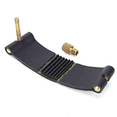 Imagem de Matybobe Ligadura de saxofone durável preto PU couro metal acessórios de instrumento musical para saxofonista (C65 midrange)