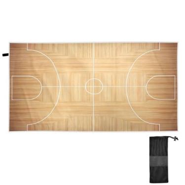 Imagem de ATTX Toalha de praia para quadra de basquete 79 x 188 cm - Cobertor de microfibra leve de secagem rápida e resistente à areia para piscina, ioga, academia e viagens | Esportes de banho de natação